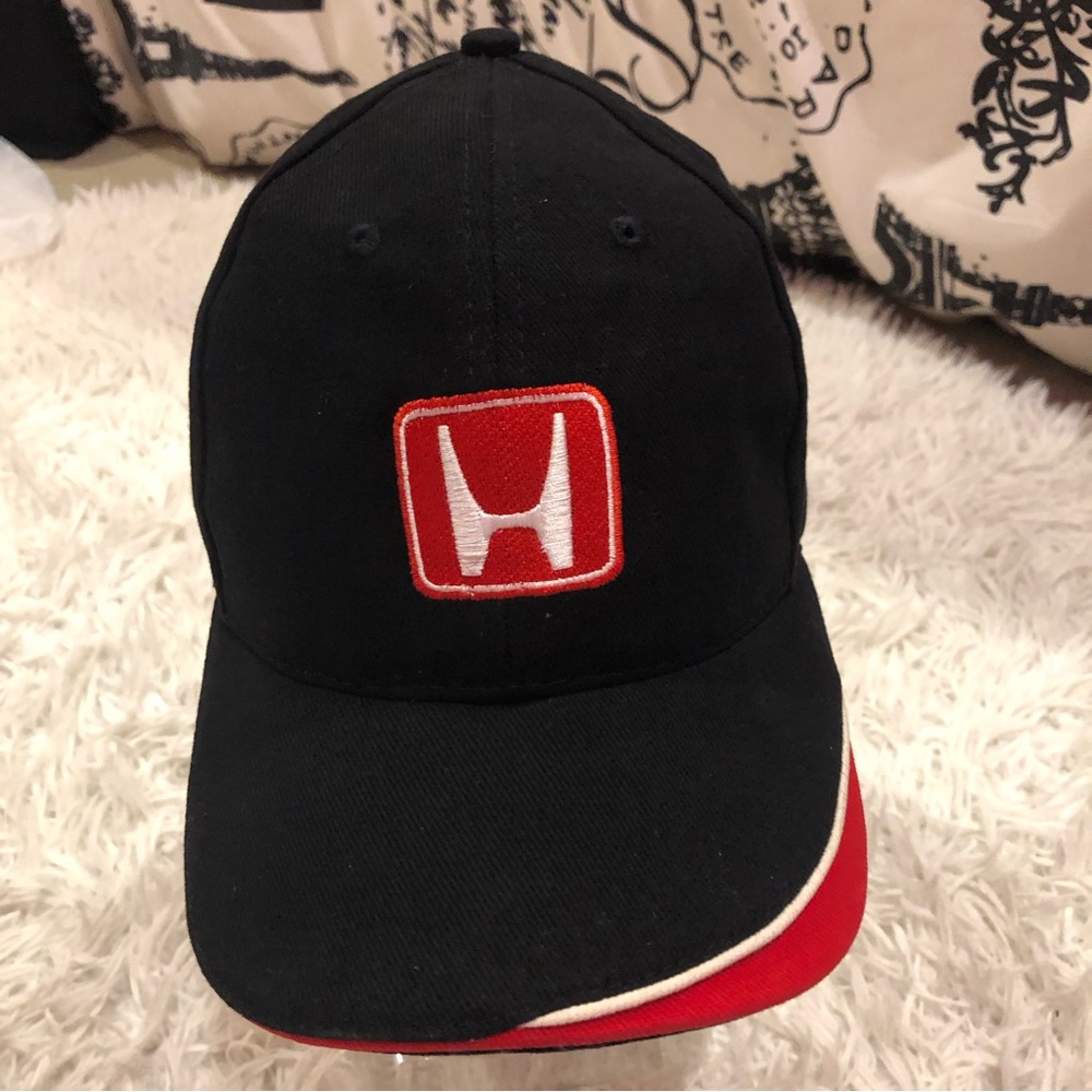 Honda Embroidered Logo 3D Baseball Hat Cap OS Black red